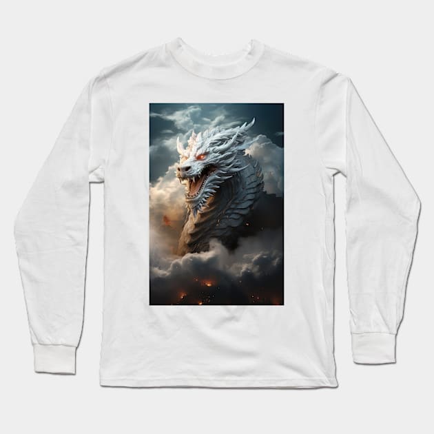 Cloud Dragon Fantasy Long Sleeve T-Shirt by JensenArtCo